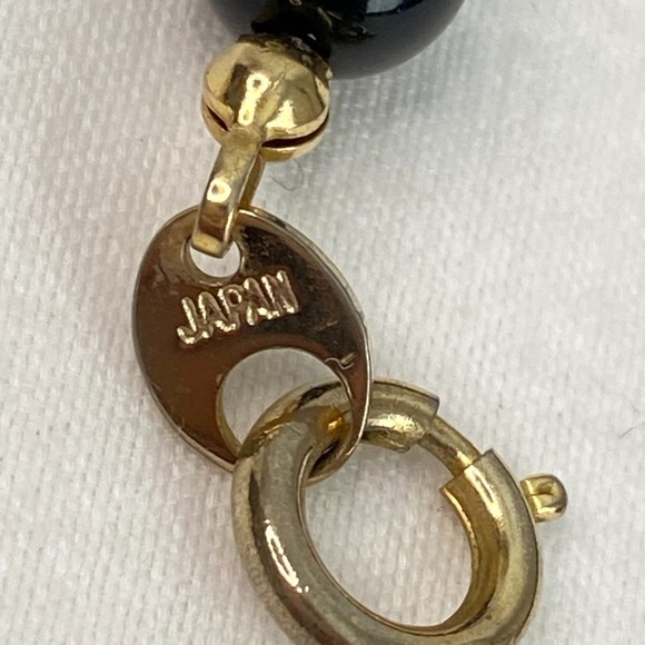 Vintage Japan Black Gold Chunky Statement Necklace - Picture 6 of 6